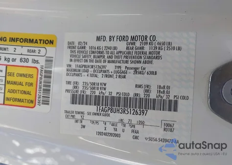 2024 Ford Mustang Ecoboost Premium from USA, damaged, VIN 1FAGP8UH3R5126397